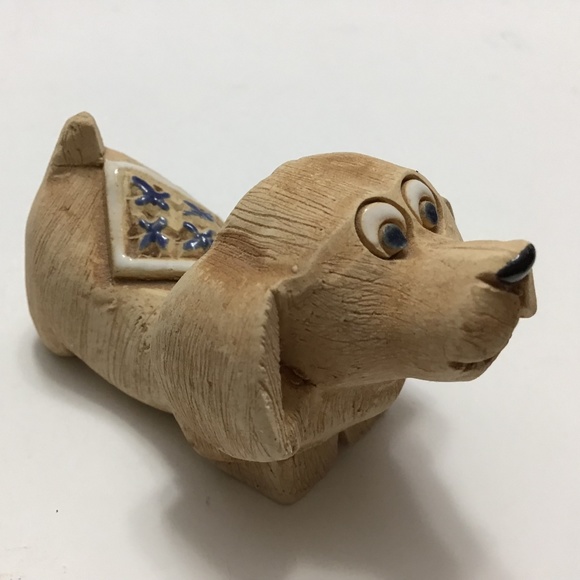 VINTAGE ARTESANIA RINCONADA Handmade In Uruguay Ceramic Dog Figurine.'70's - Picture 1 of 6